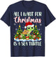 I Want For Christmas Is A Sea Turtle Xmas Tree Lights T-Shirt - T-Shirt | Navy