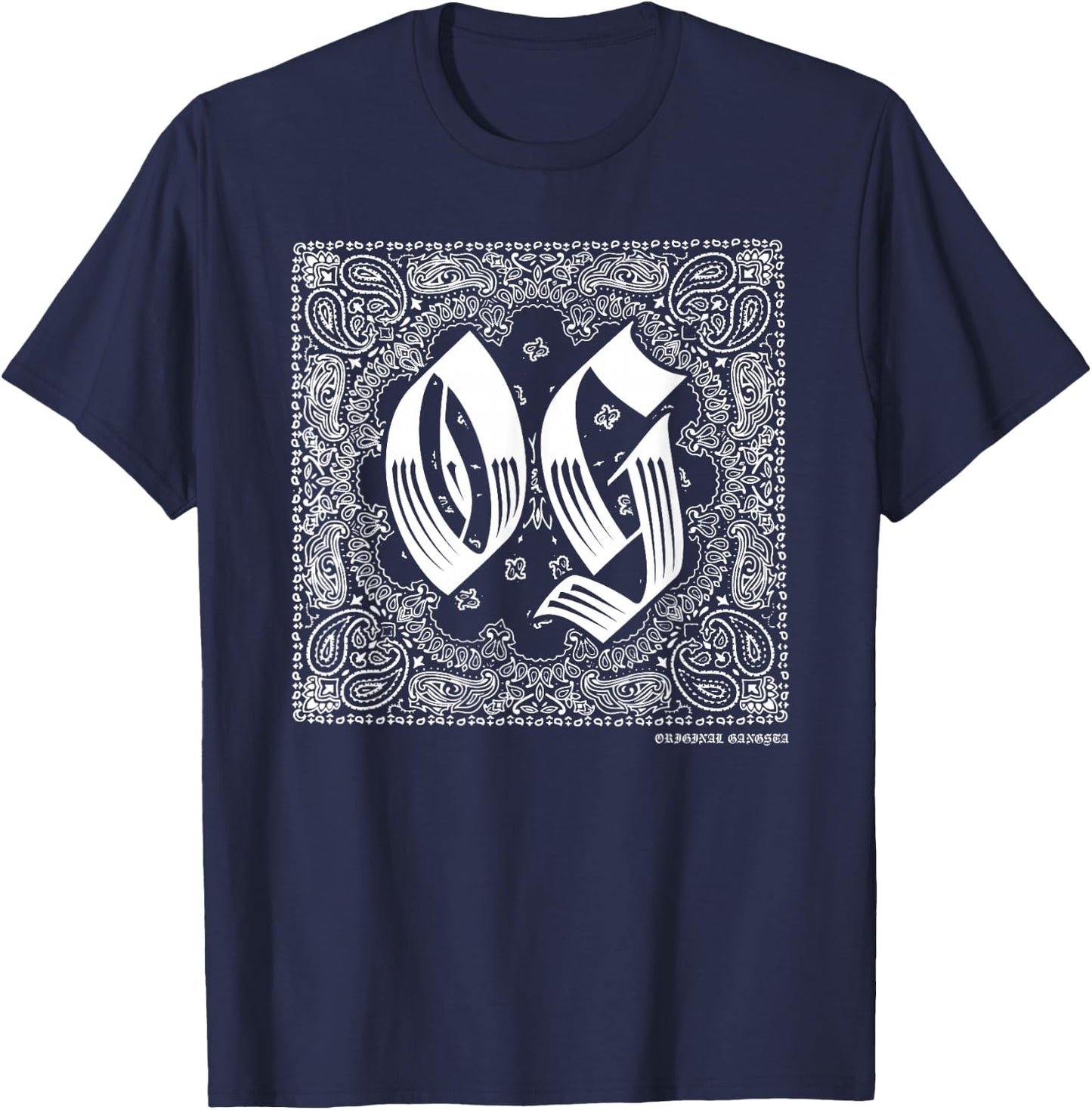 OG Bandana Original Gangster Cholo Clothing Westside Chicano T-Shirt - T-Shirt | Navy