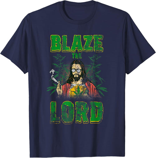 Vintage CBD Cannabis Jesus Shirt Blaze The Lord Funny AF 420