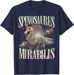Roaring Spinosaurus Mirabilis Prehistoric Dinosaur T-Shirt - T-Shirt | Navy