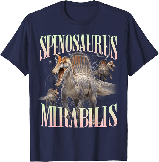 Roaring Spinosaurus Mirabilis Prehistoric Dinosaur T-Shirt - T-Shirt | Navy