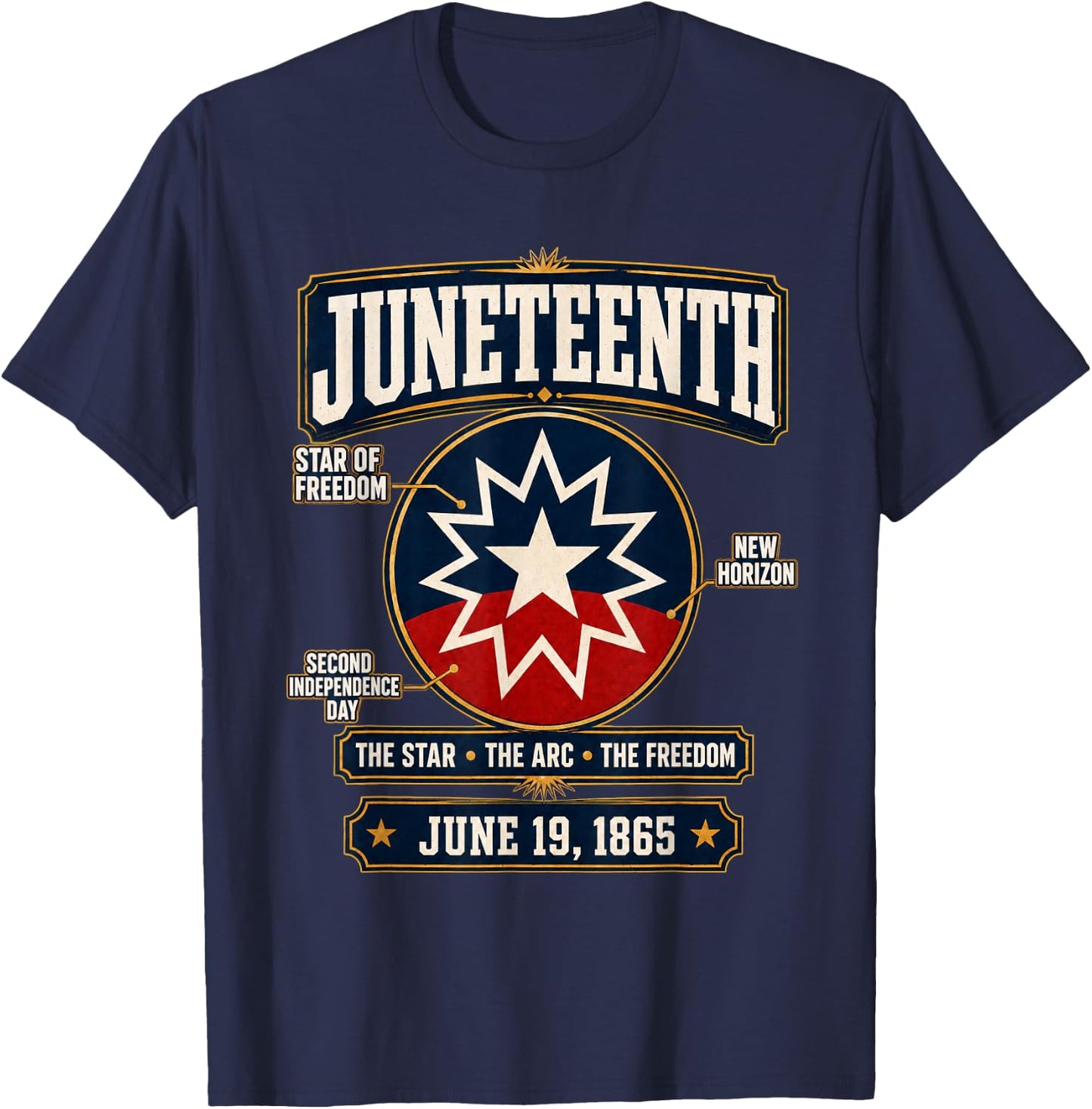 Juneteenth Flag Red White Blue Meaning Black Freedom Day Men T-Shirt - T-Shirt | Navy