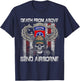 Death From Above 82nd Airborne Division Veteran Vintage Flag T-Shirt - T-Shirt | Navy