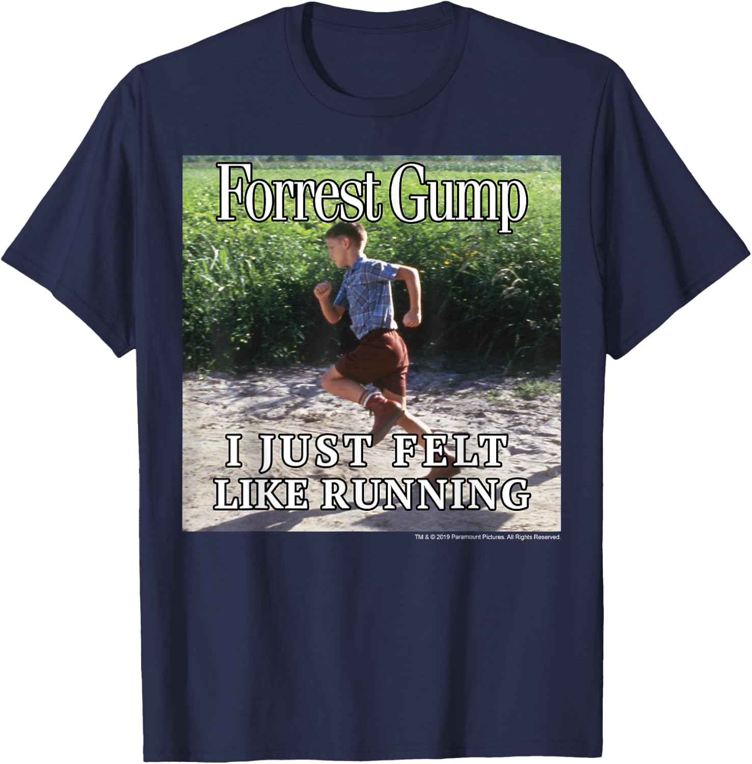 Forrest Gump Just Felt Like Running Photo Panel T-Shirt - T-Shirt | Navy