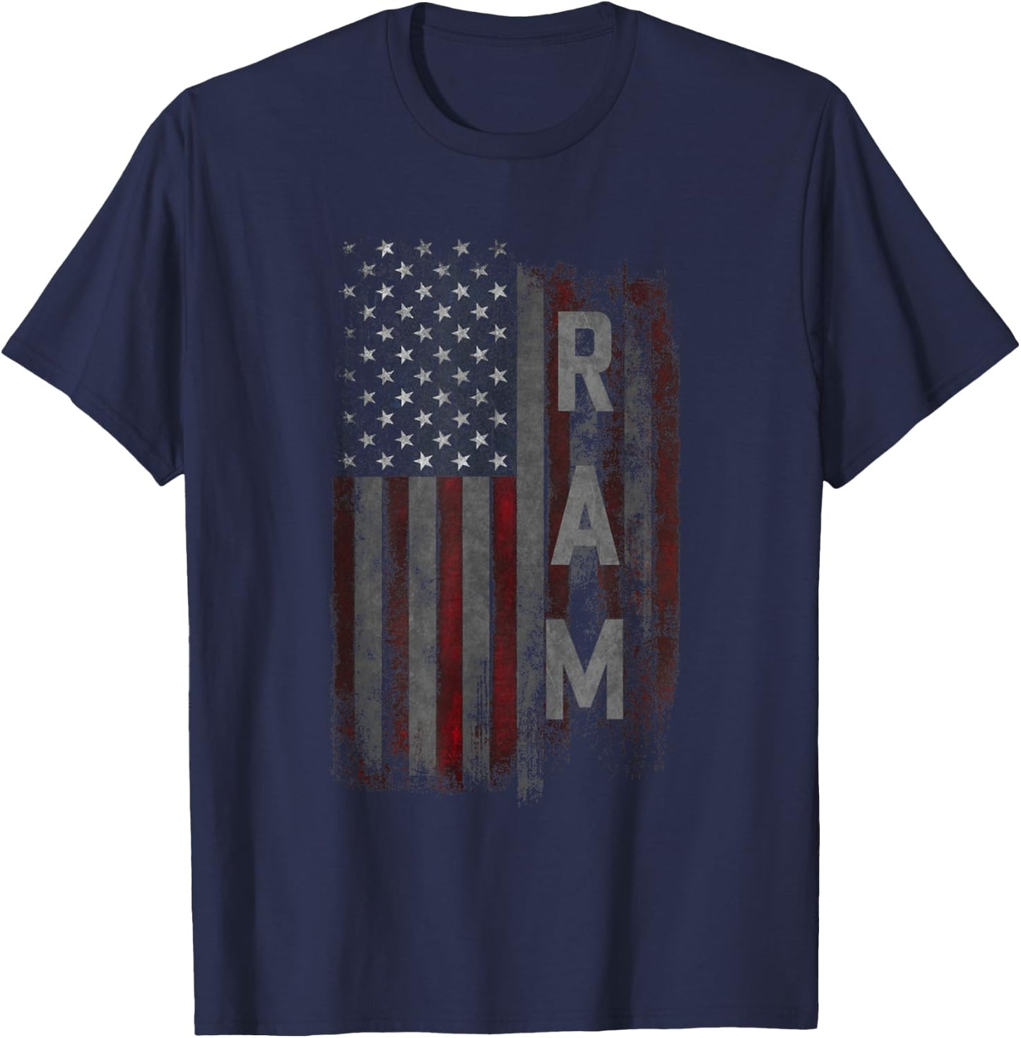 Ram Family American Flag T-Shirt - T-Shirt | Navy
