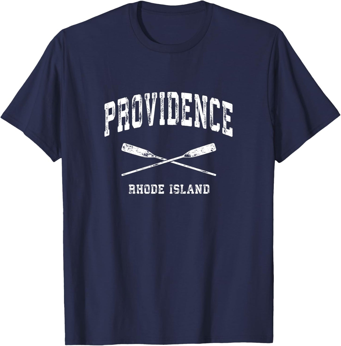 Providence Rhode Island Vintage Nautical Crossed Oars T-Shirt - T-Shirt | Navy
