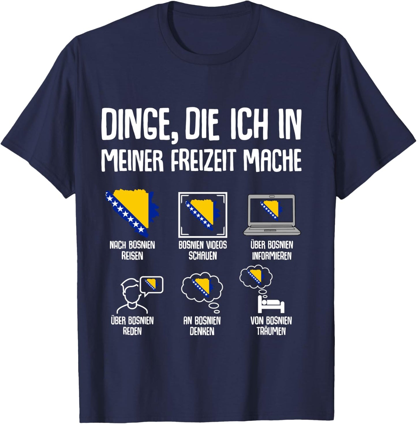 Bosnien Reise Damen Herren Kinder Langarmshirt T-Shirt - T-Shirt | Navy