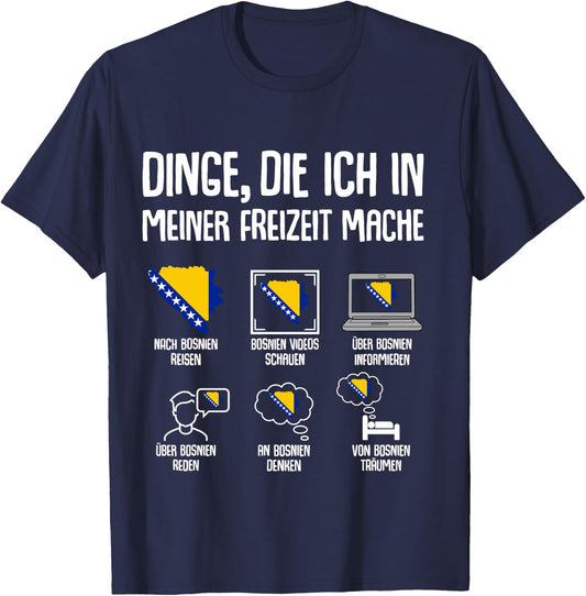 Bosnien Reise Damen Herren Kinder Langarmshirt T-Shirt - T-Shirt | Navy