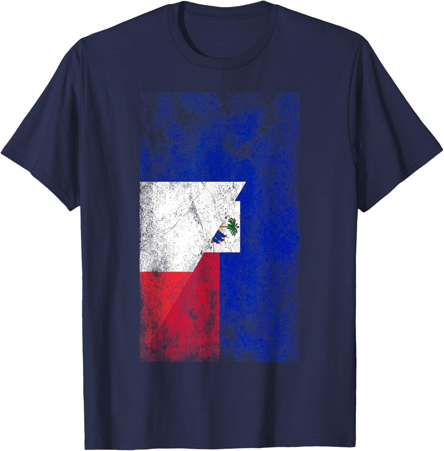 Flags France Haiti - French Haitian , Black, S T-Shirt - T-Shirt | Navy