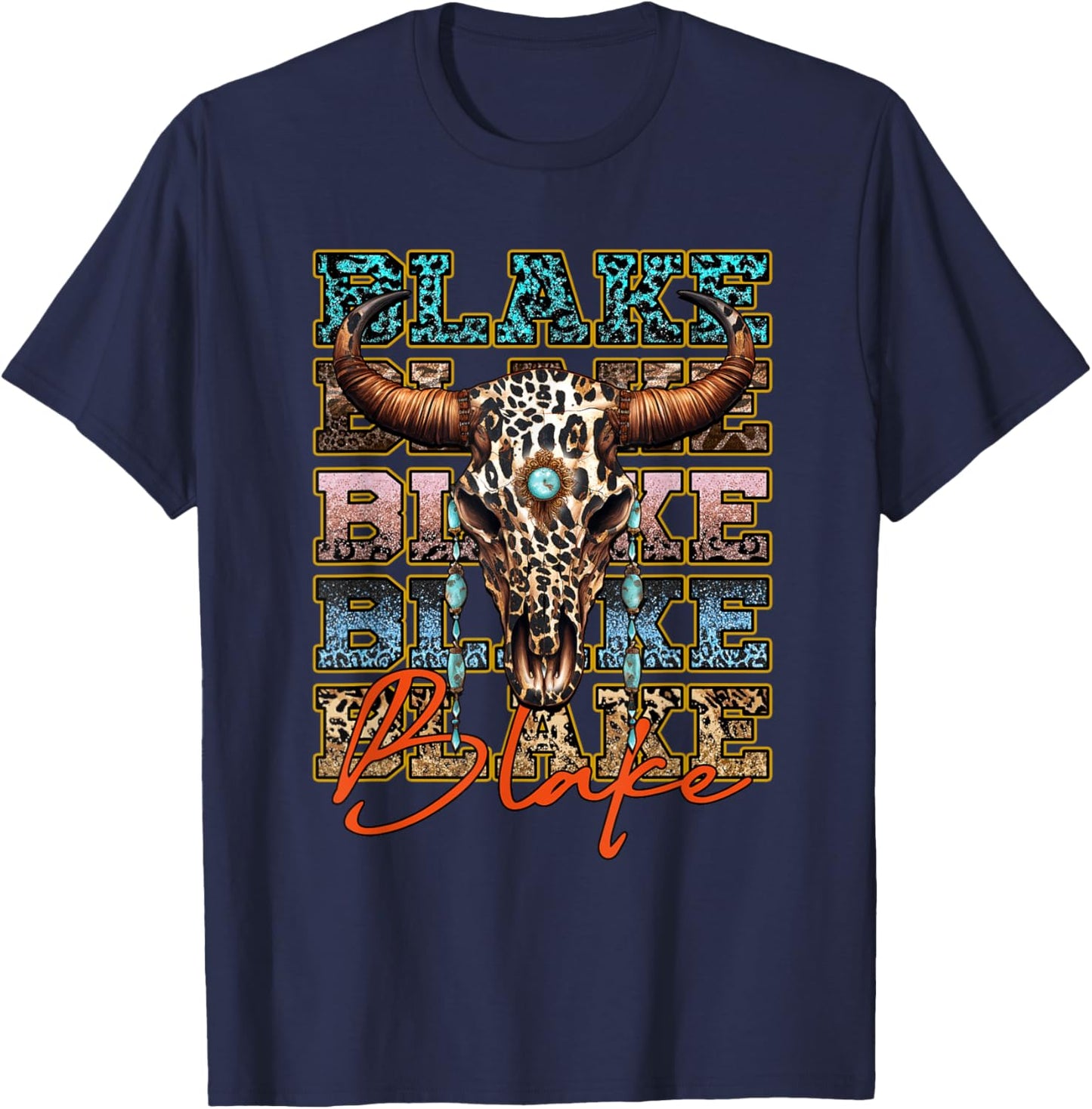 Blake Proud Name Personalized Vintage Outfit Last Name Pride T-Shirt - T-Shirt | Navy