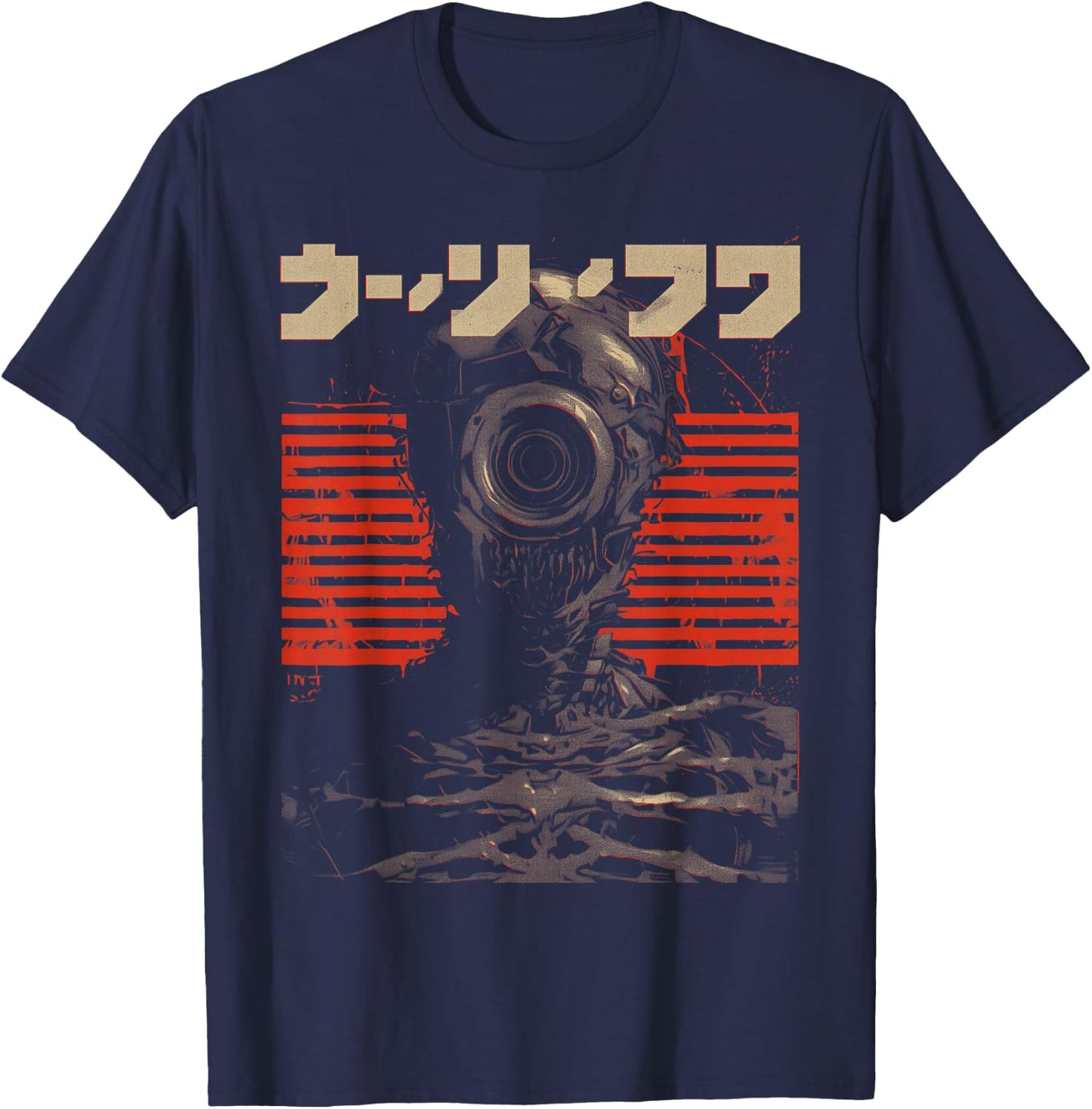 Futuristic Techwear Japanese Cyberpunk Harajuku Horror Punk , black T-Shirt - T-Shirt | Navy