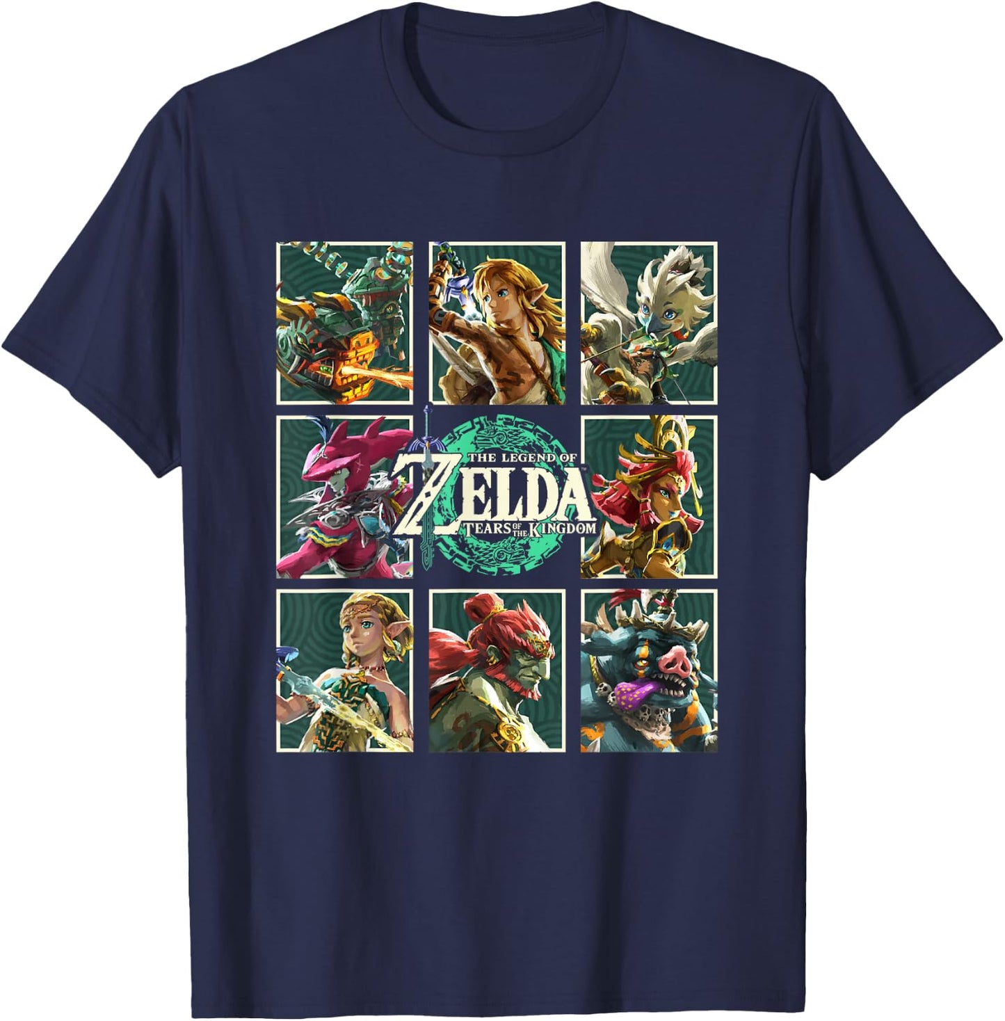 The Legend of Zelda Tears of The Kingdom Character Boxes T-Shirt - T-Shirt | Navy