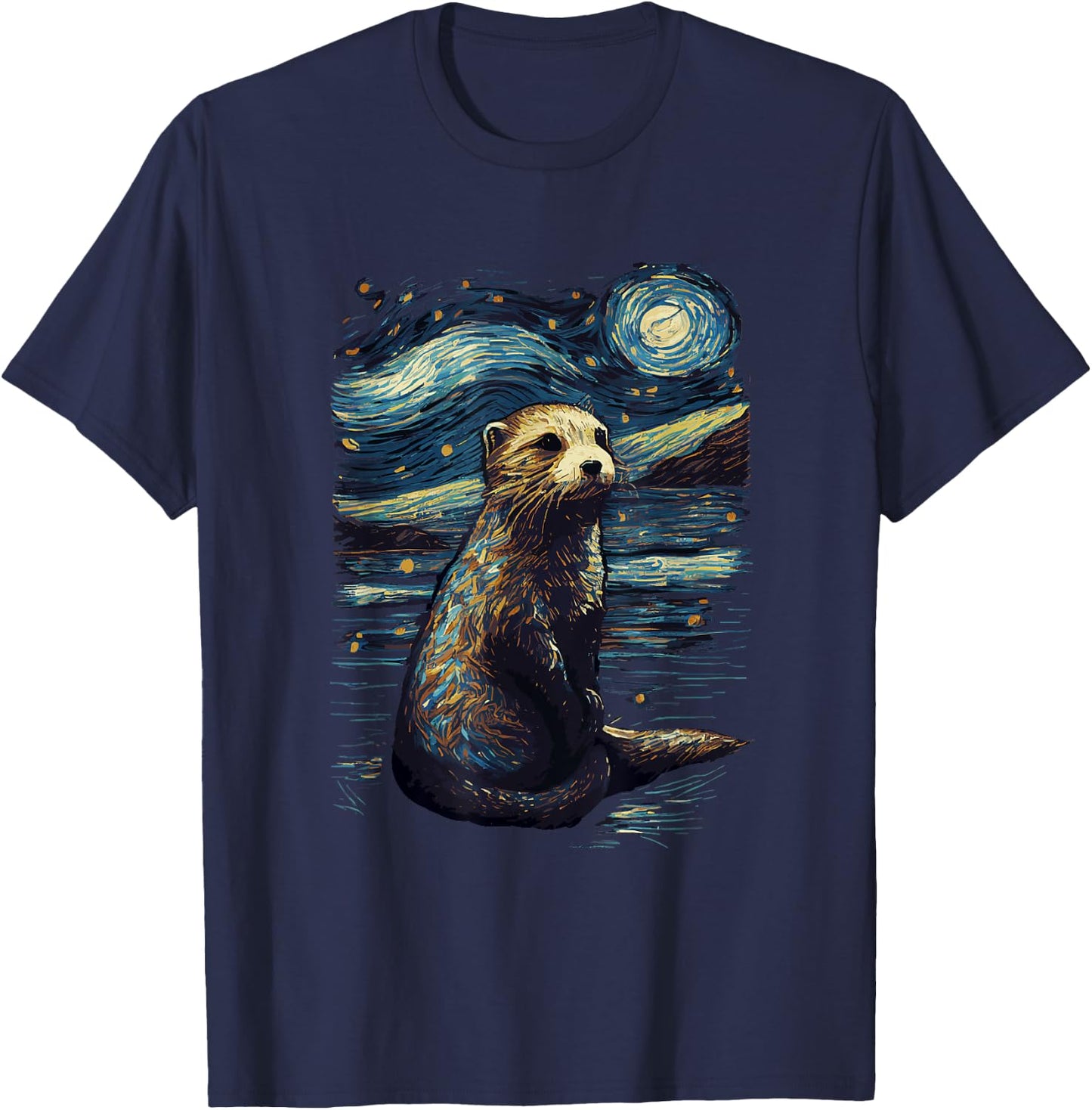 Otter Starry Night T-Shirt - T-Shirt | Navy