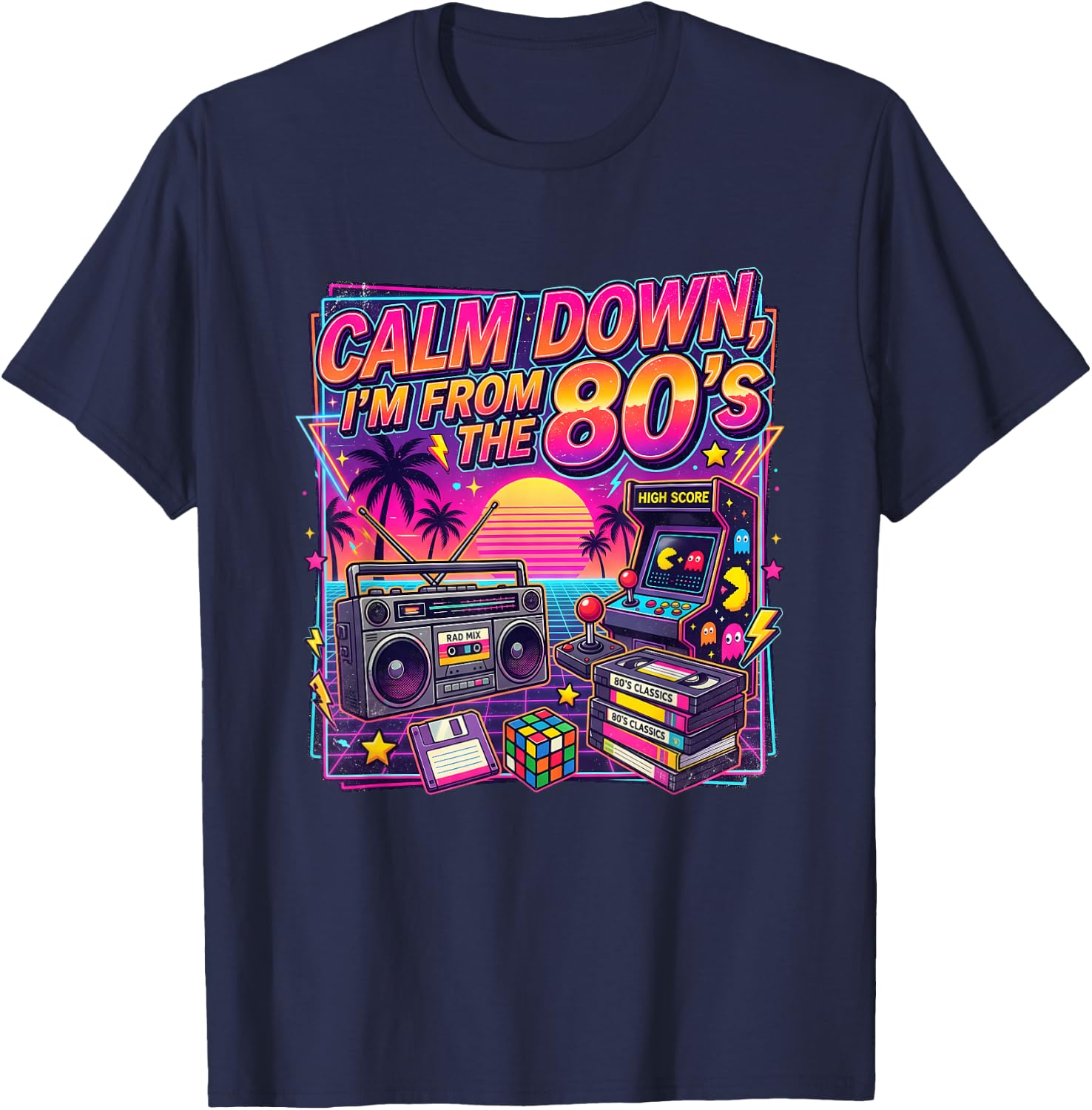 Calm Down, I'm from the 80's T-Shirt - T-Shirt | Navy