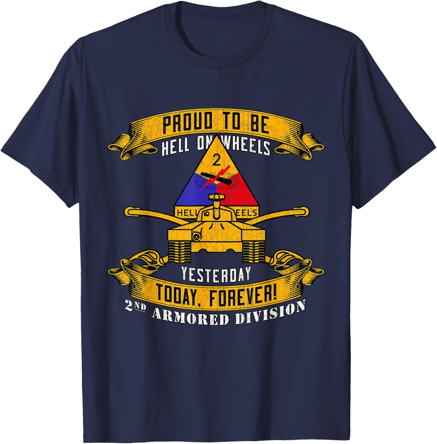 2nd Armored Division 2nd AD Veteran Fort Hood T-Shirt - T-Shirt | Navy