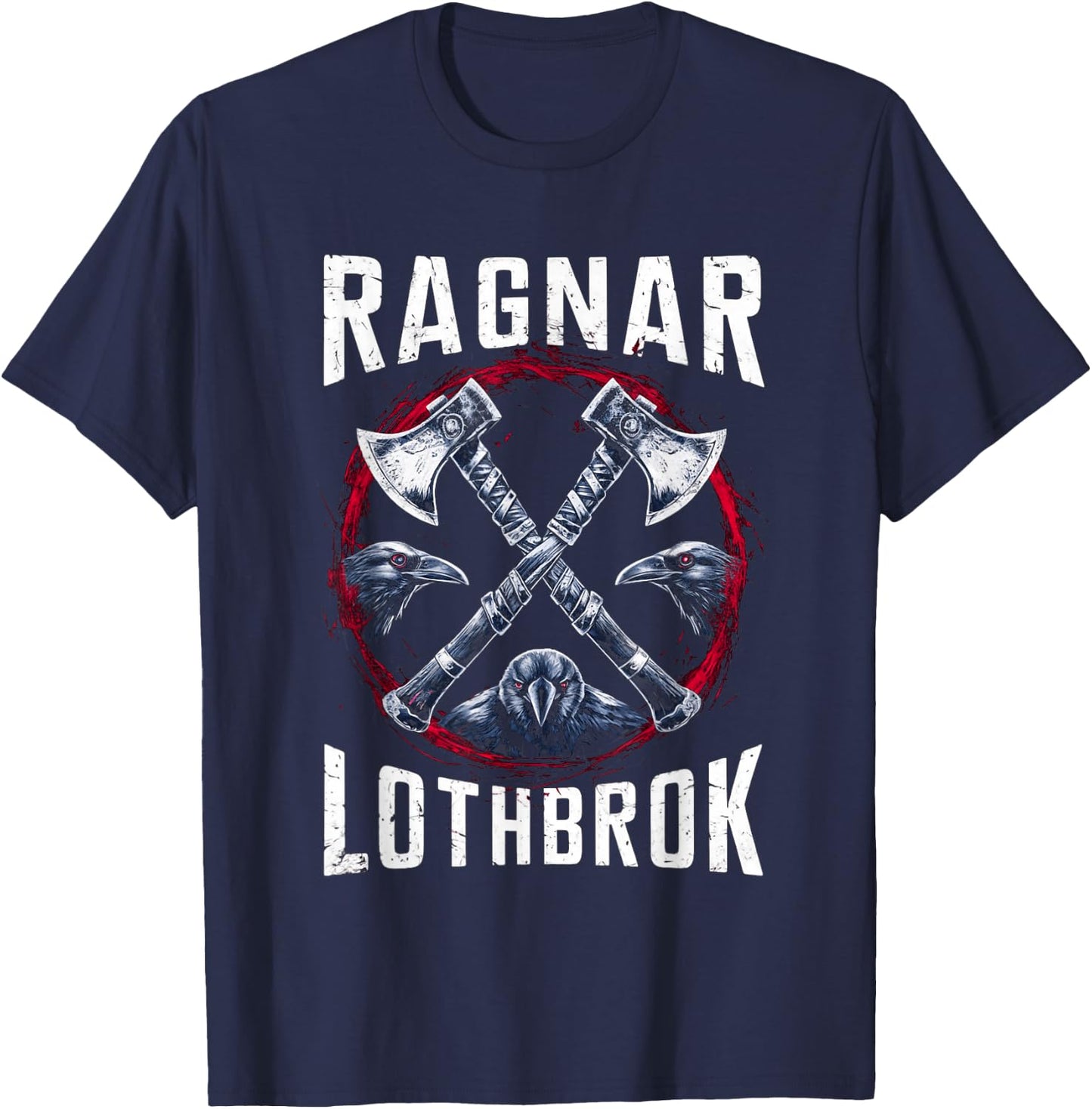Ragnar Lothbrok Viking Warrior Lodbrok Norse Mythology , Black, S T-Shirt - T-Shirt | Navy