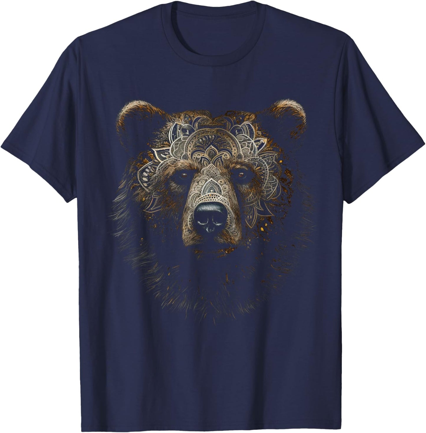 Bär Mandala Kunst Tierliebhaber Tiere Bär T-Shirt - T-Shirt | Navy