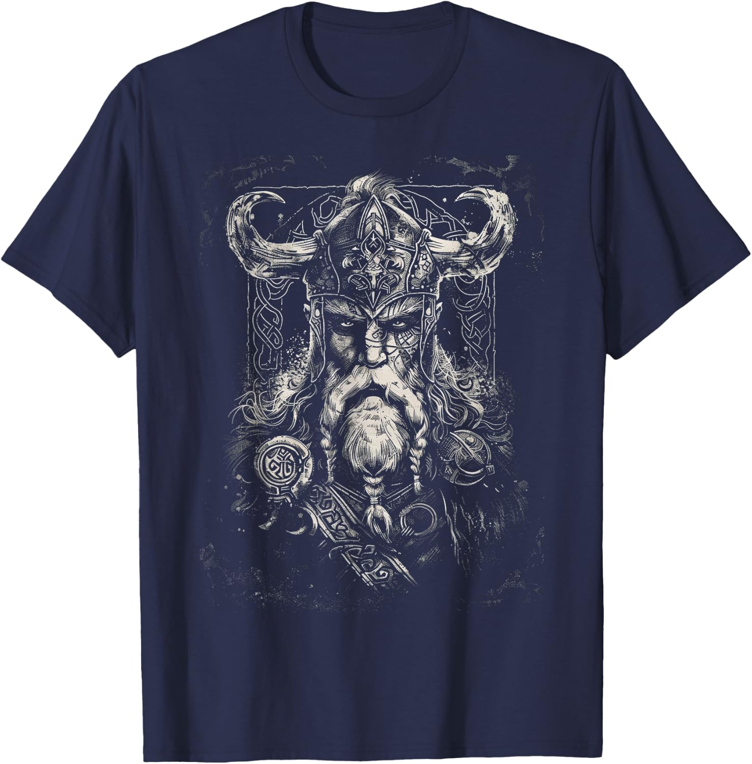 Viking Odin Valhalla Scandinavian Odin Ravens T-Shirt - T-Shirt | Navy