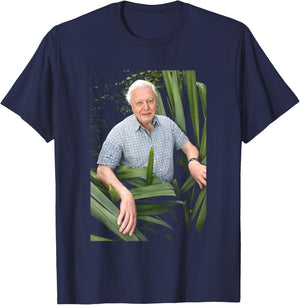 David Attenborough Amongst Nature Documentarian T-Shirt - T-Shirt | Navy