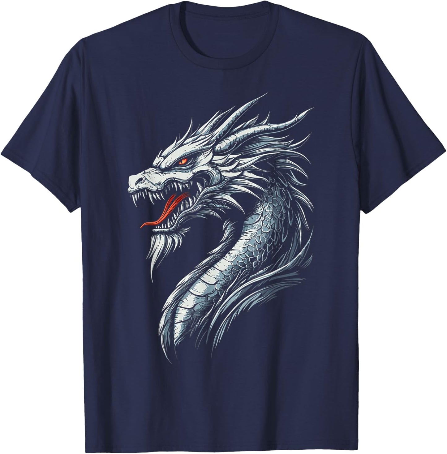 Dragon Illustration Mythical Dragon T-Shirt - T-Shirt | Navy