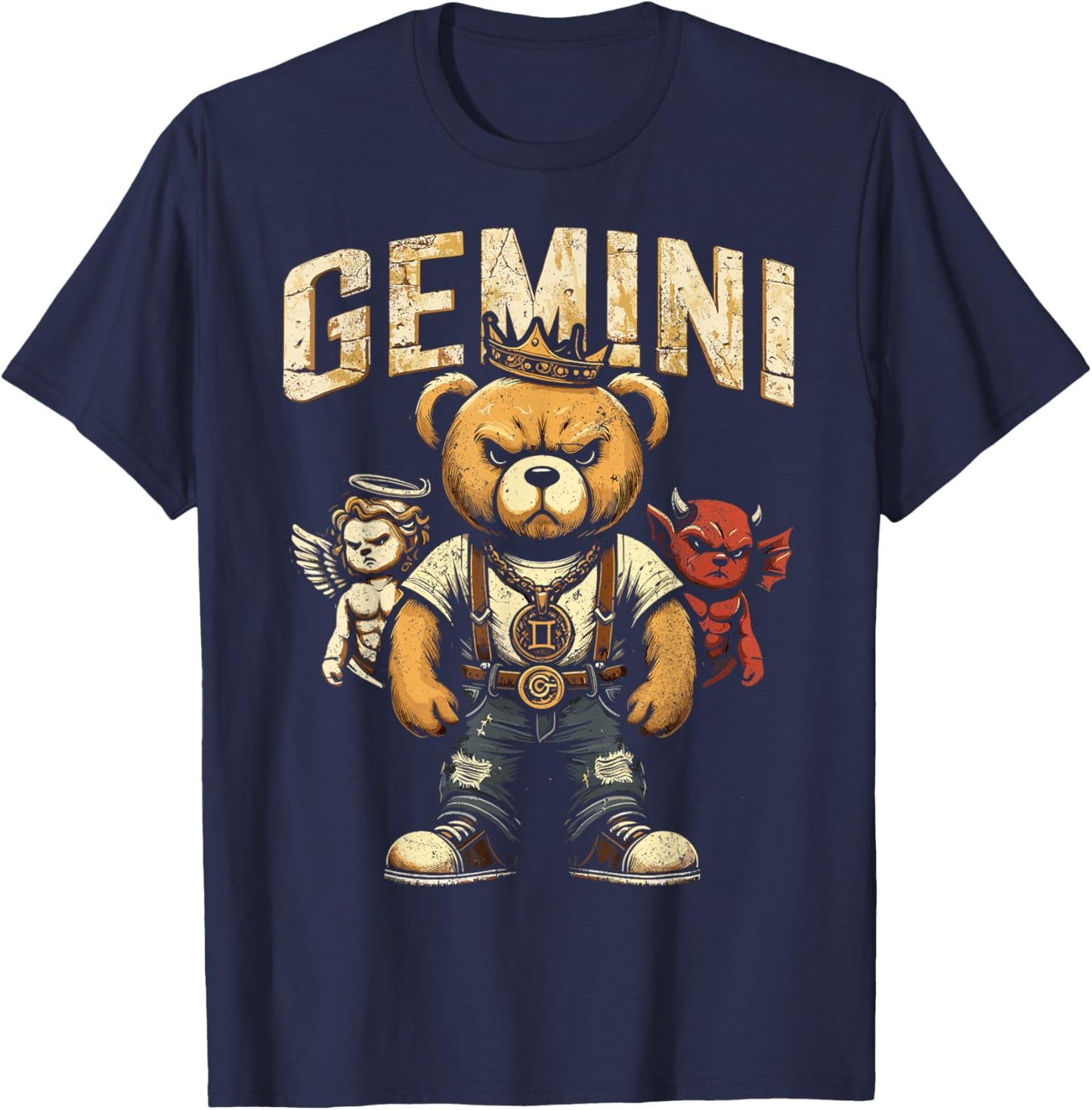 Gemini King Birthday Teddy Bear May Born Teens, Boys, Men's T-Shirt - T-Shirt | Navy