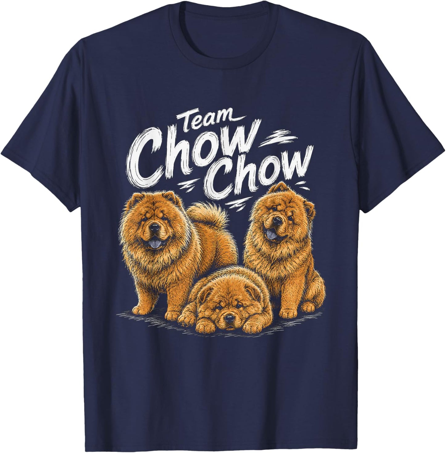 Team Chow Chow Artwork Design T-Shirt - T-Shirt | Navy