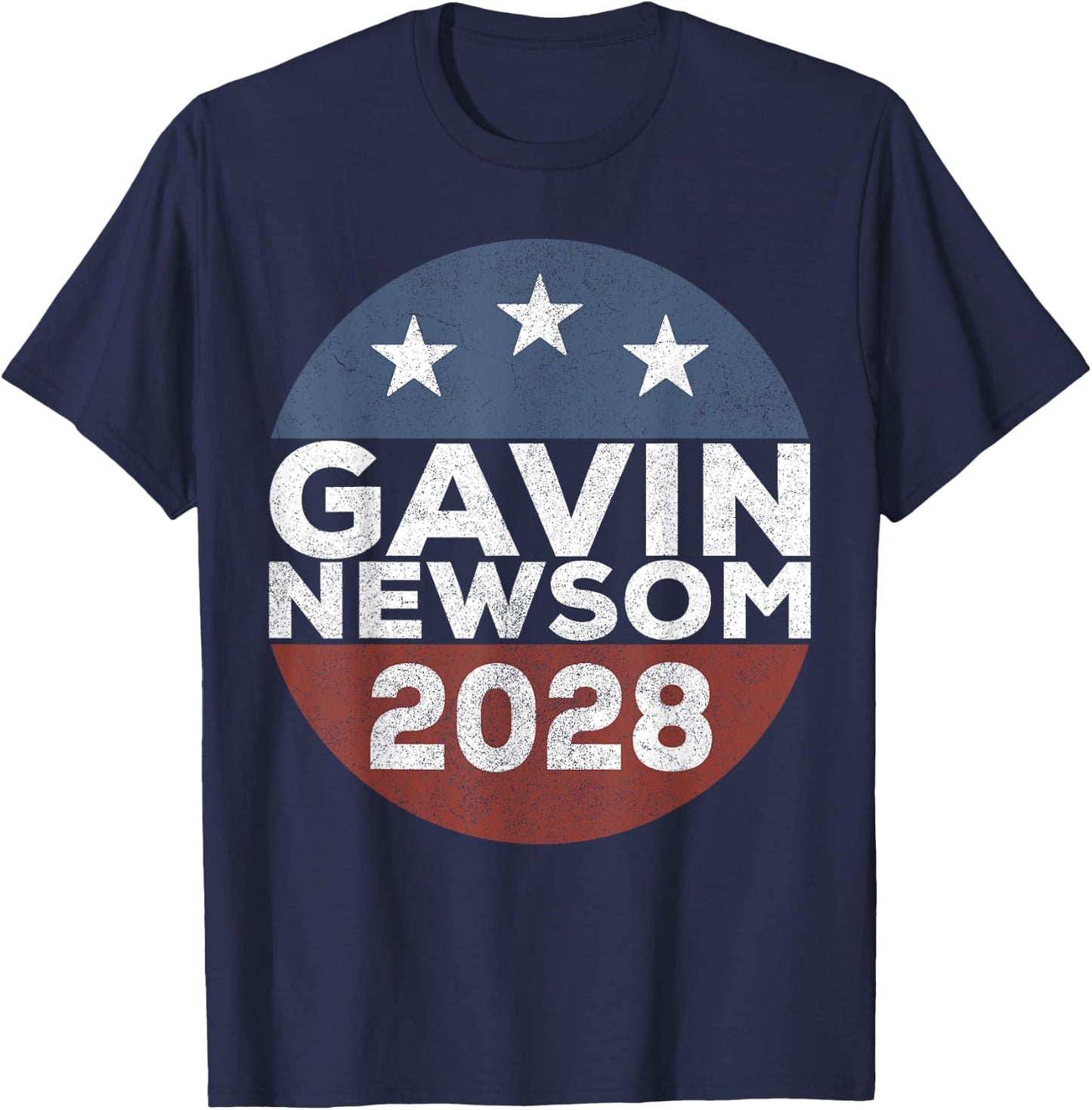 Retro Gavin Newsom Merch 2028 Gavin Newsom 2028 T-Shirt - T-Shirt | Navy
