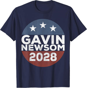 Retro Gavin Newsom Merch 2028 Gavin Newsom 2028 T-Shirt - T-Shirt | Navy