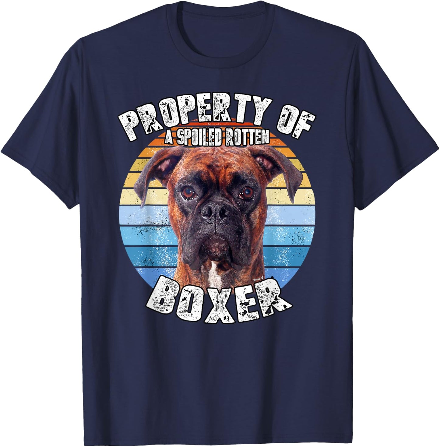 Boxer Brindle Property Of T-Shirt - T-Shirt | Navy
