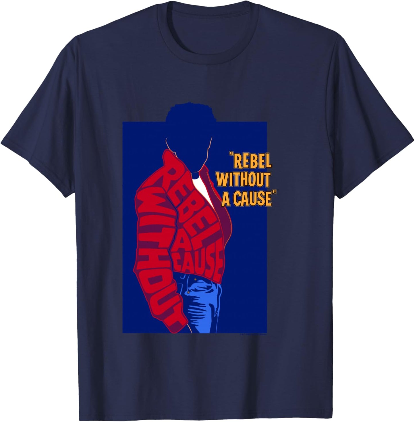 WB100 Rebel Without A Cause James Dean Red Jacket Vintage T-Shirt - T-Shirt | Navy