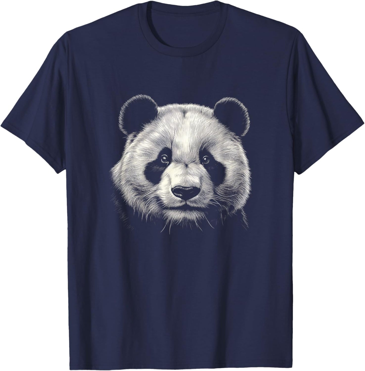 Panda Bear Face Graphic Art Design T-Shirt - T-Shirt | Navy