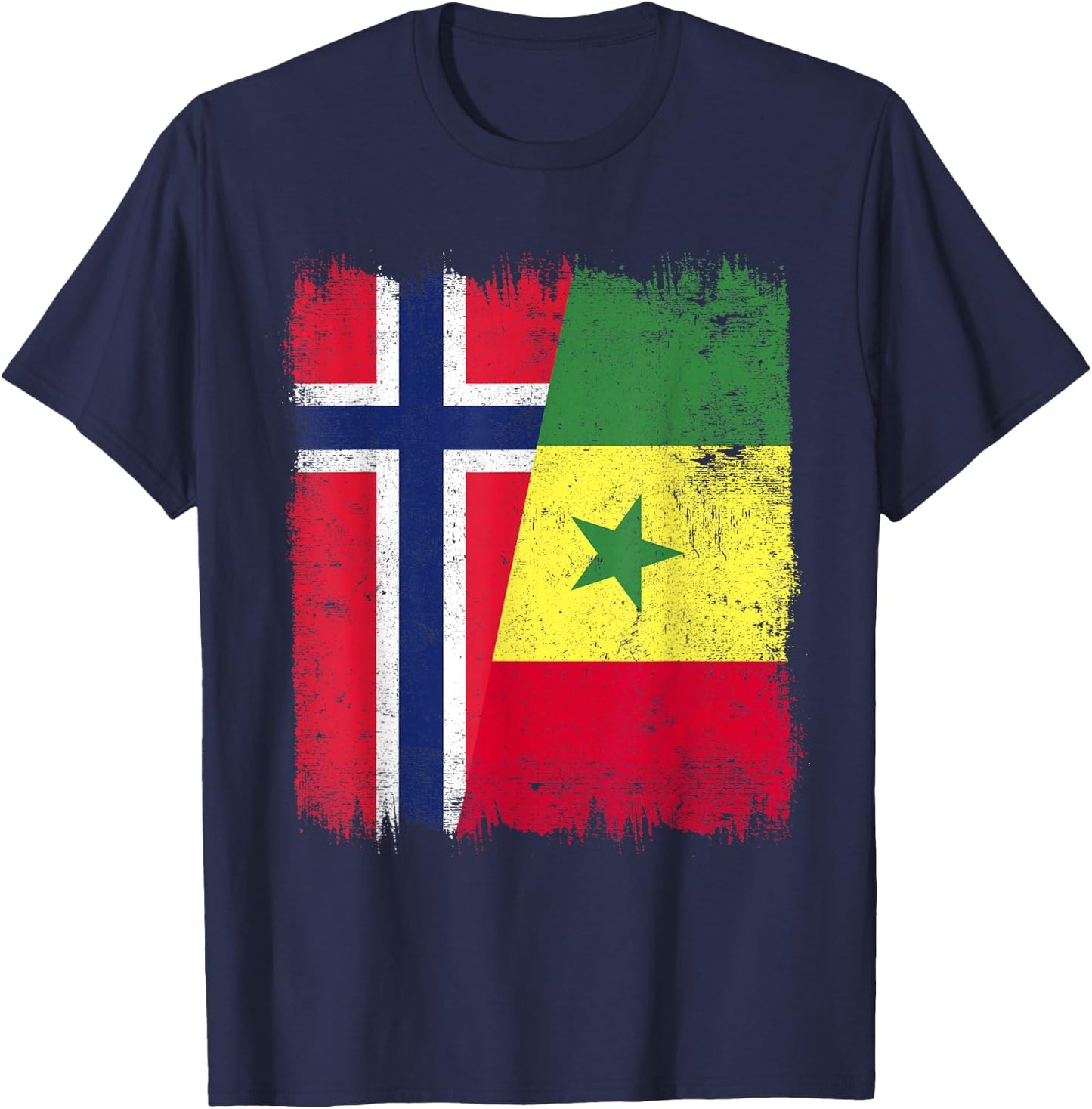 Norway Senegal Flag | Norwegian Senegalese Roots T-Shirt - T-Shirt | Navy