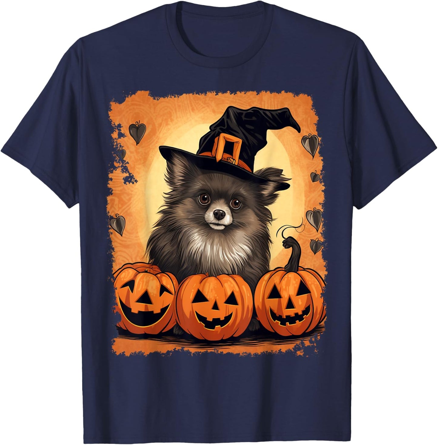Dog Halloween Pomeranian T-Shirt - T-Shirt | Navy