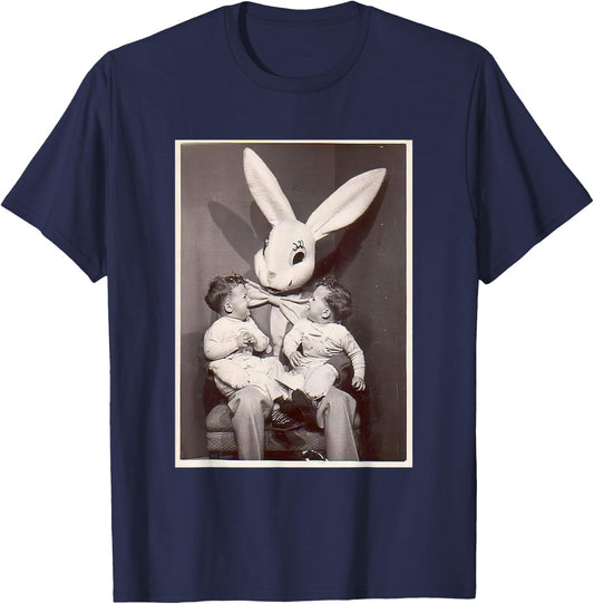 Creepy Easter Bunny Horror Easter T-Shirt - T-Shirt | Navy