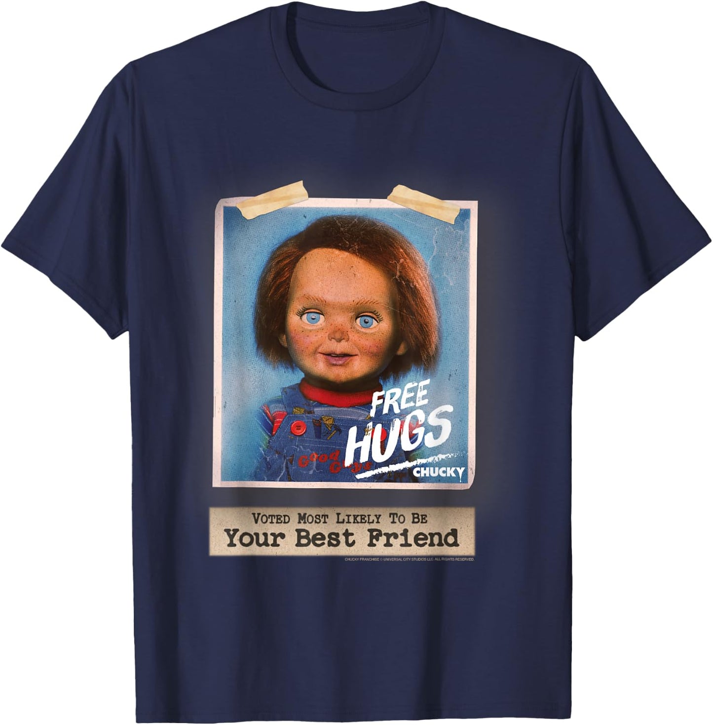 Chucky Free Hugs Vintage Style T-Shirt - T-Shirt | Navy