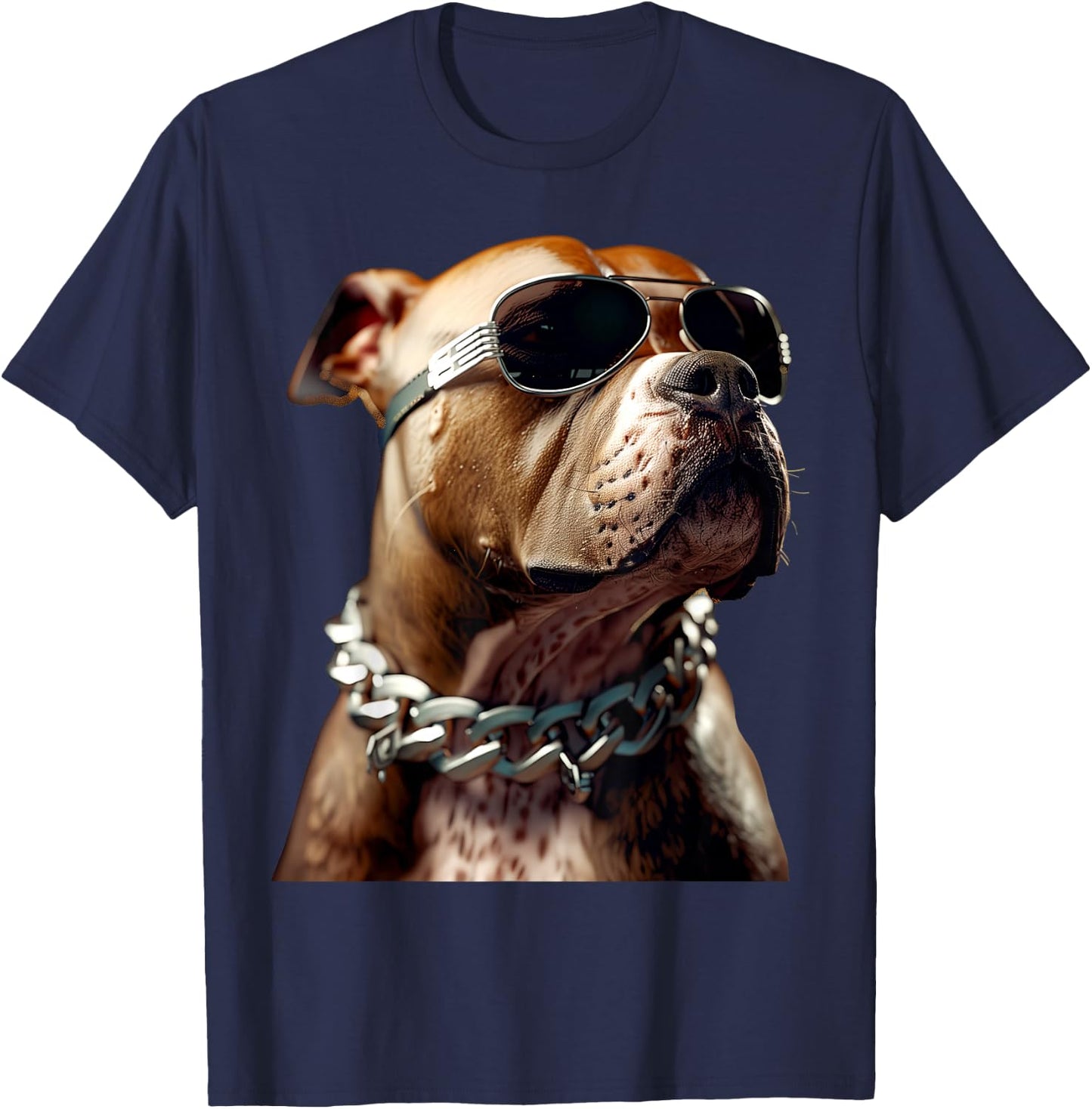 Pitbull with Sunglasses Pittie American Pit Bull Terrier , black T-Shirt - T-Shirt | Navy
