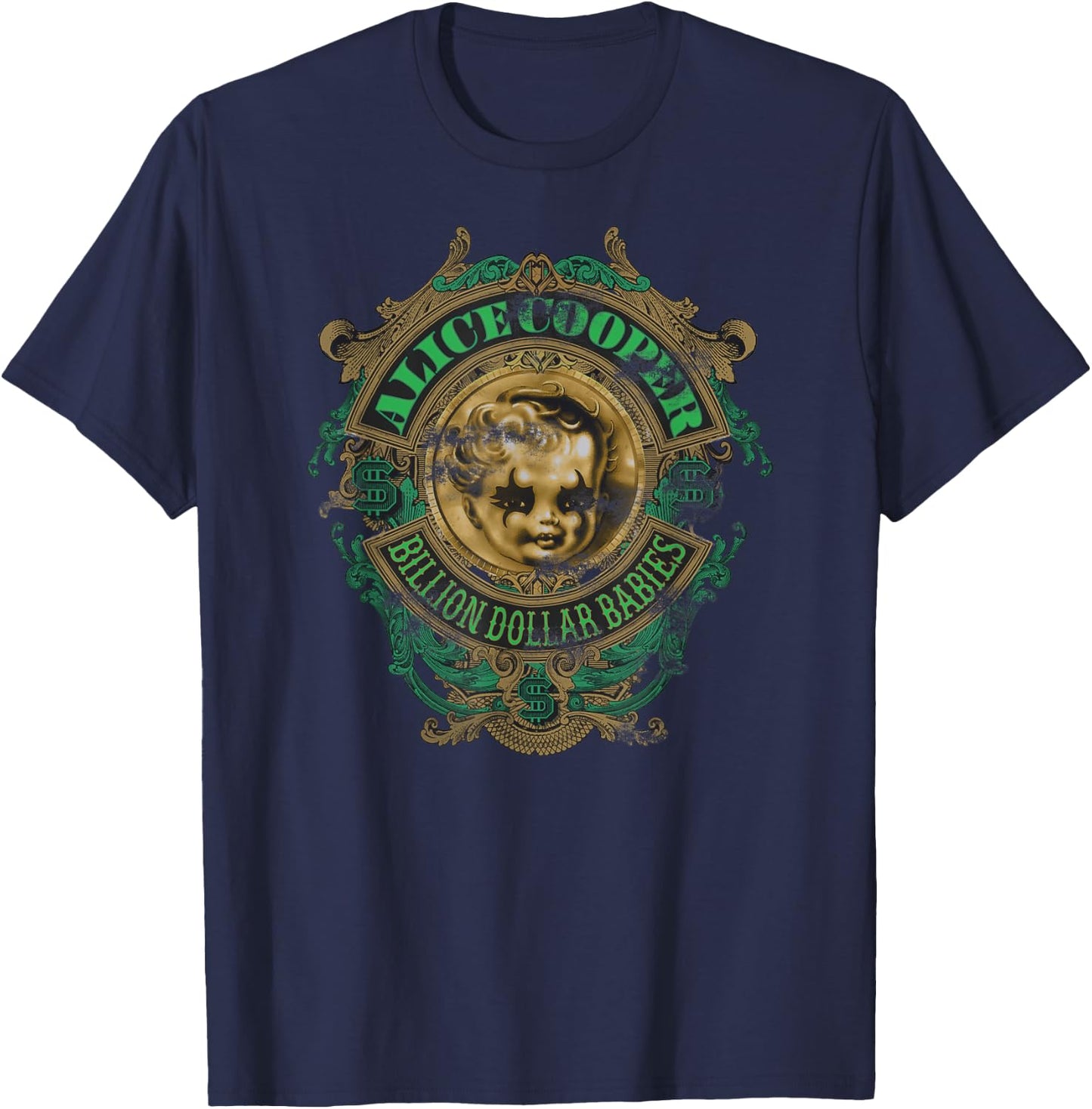 Alice Cooper – Billion Dollar Babies Crest T-Shirt - T-Shirt | Navy