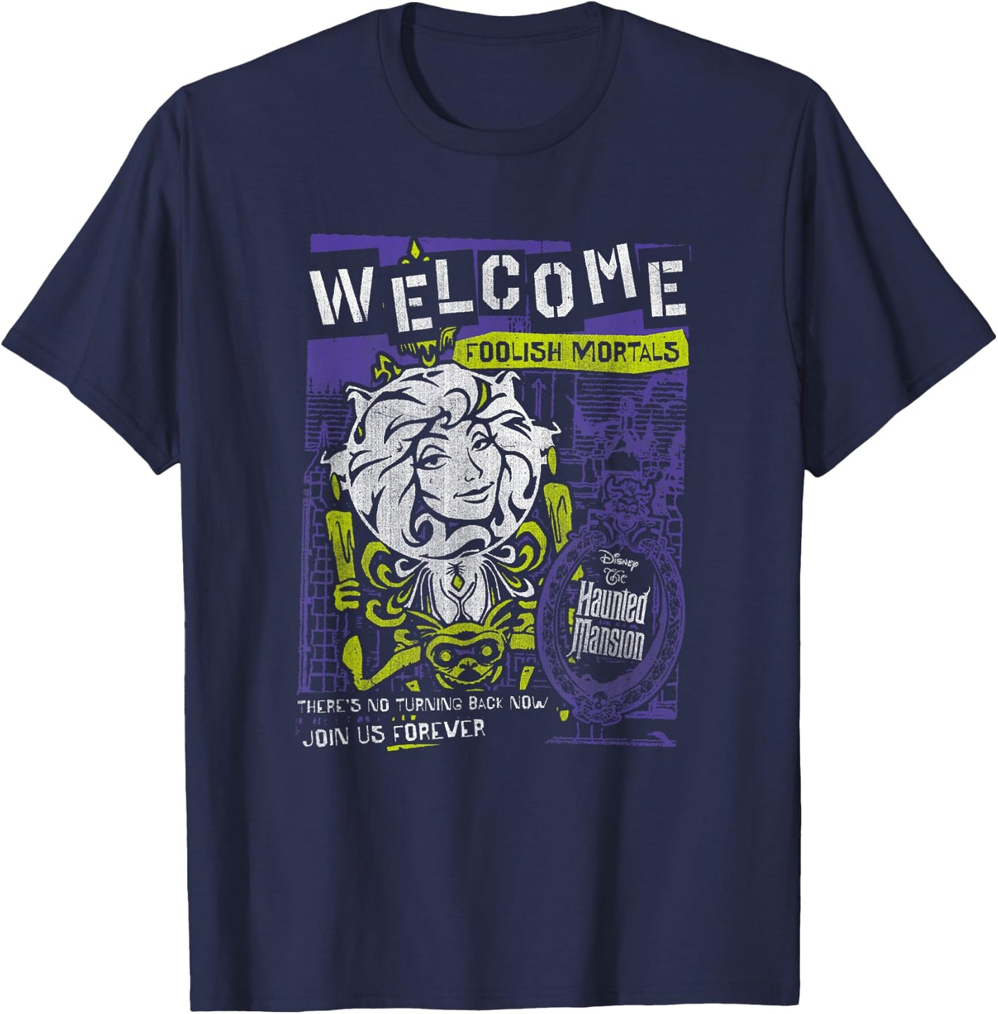 The Haunted Mansion Welcome Foolish Mortals Madame Leota T-Shirt - T-Shirt | Navy