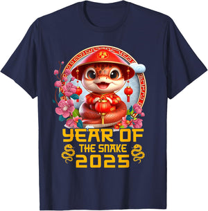Chinese New Year Toddlers Kids Year Of the Snake 2025 T-Shirt - T-Shirt | Navy