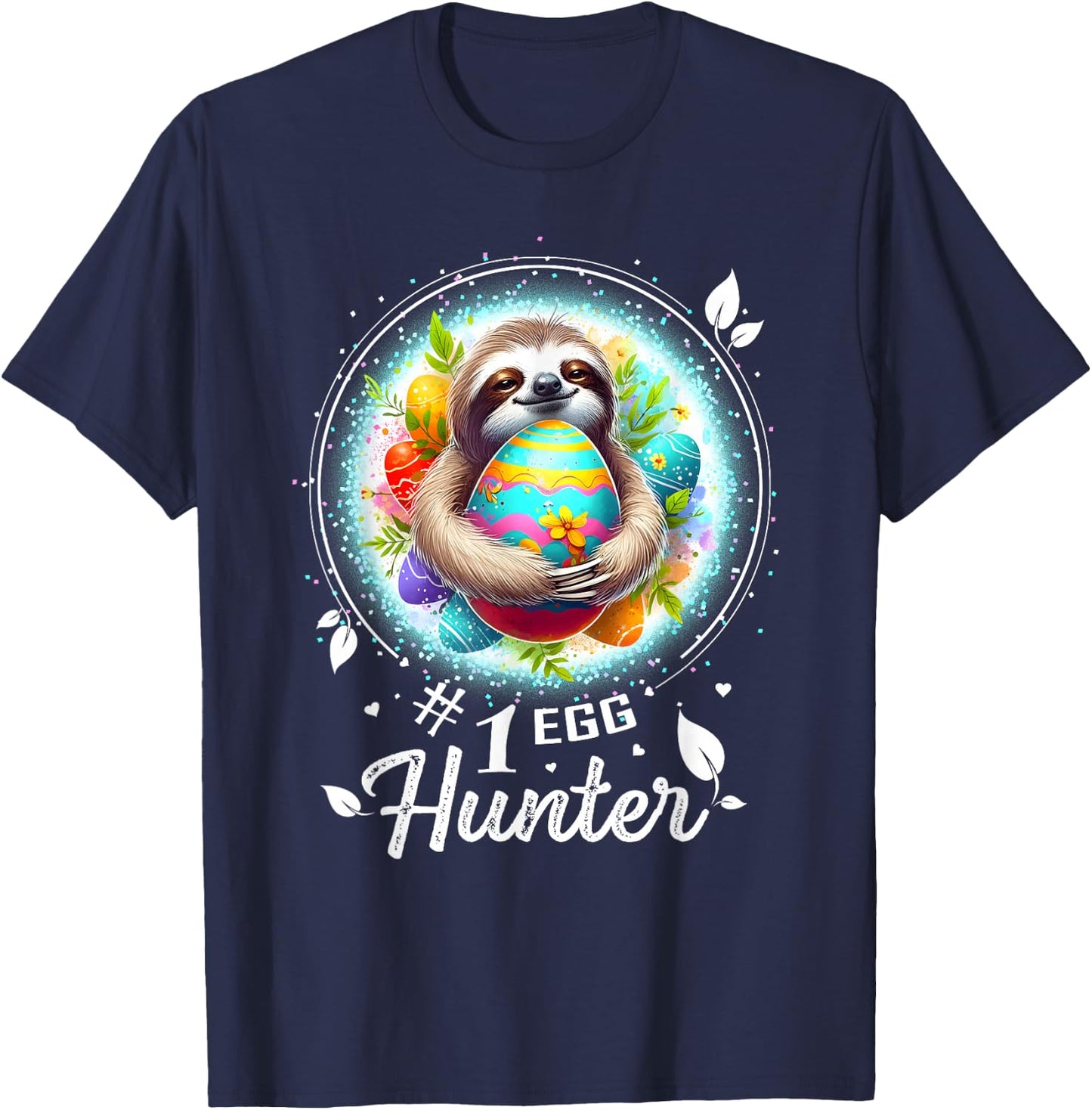 Easter Outfits Men Easter Shirts Sloth Easter T-Shirt - T-Shirt | Navy