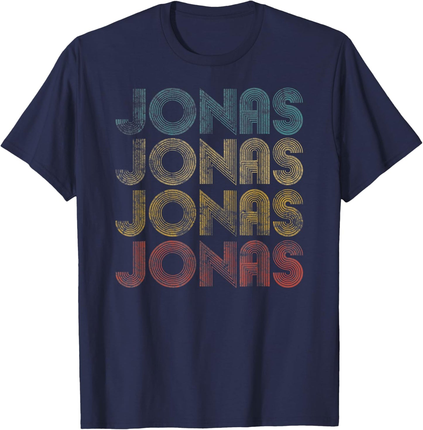 Jonas First Given Name Pride Vintage Distressed T-Shirt - T-Shirt | Navy
