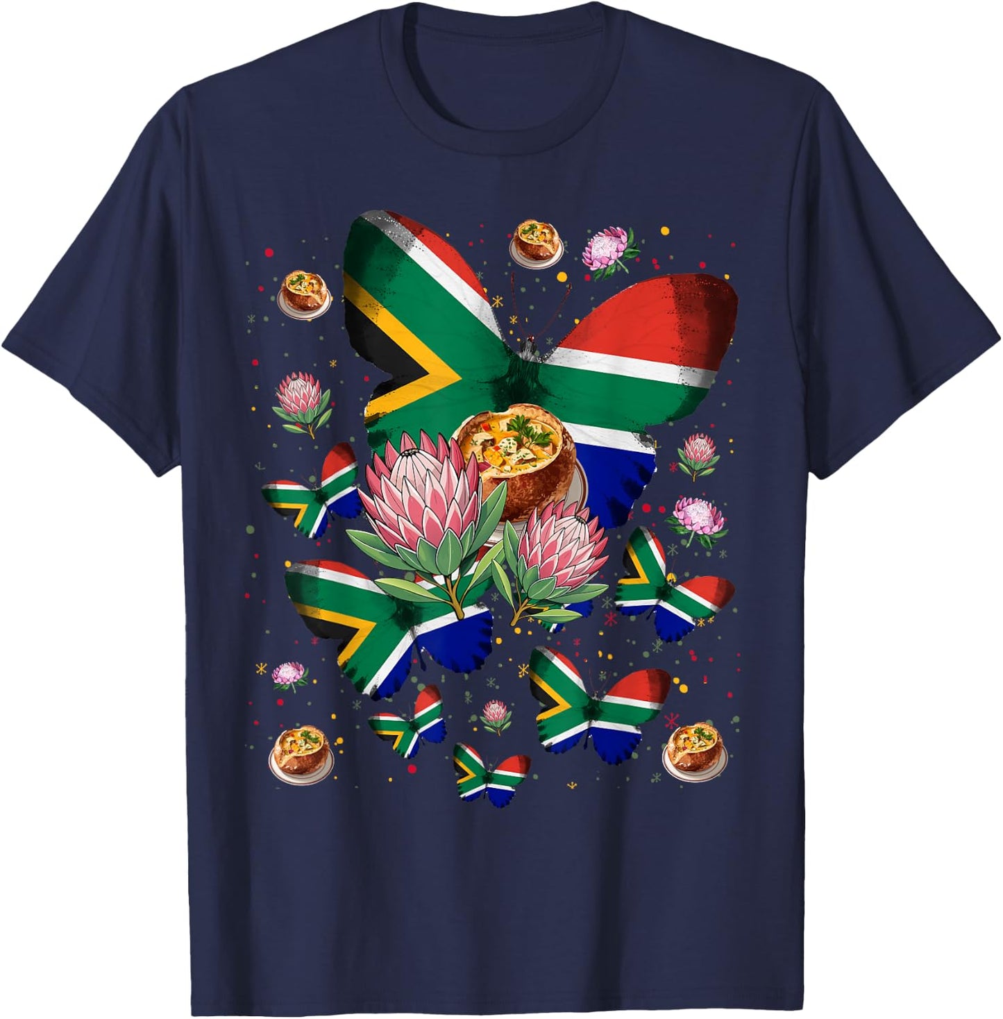 South Africa Flag , South Heritage - , Black, S T-Shirt - T-Shirt | Navy