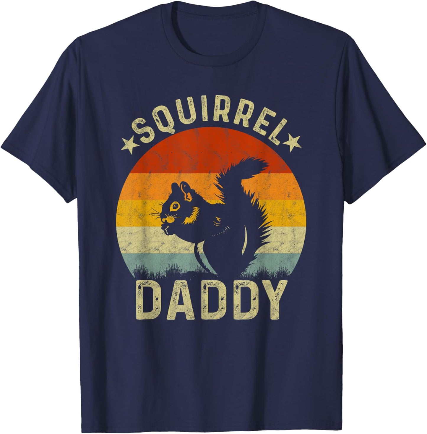Vintage Squirrel Graphic for Squirrel Lover Daddy Retro T-Shirt - T-Shirt | Navy