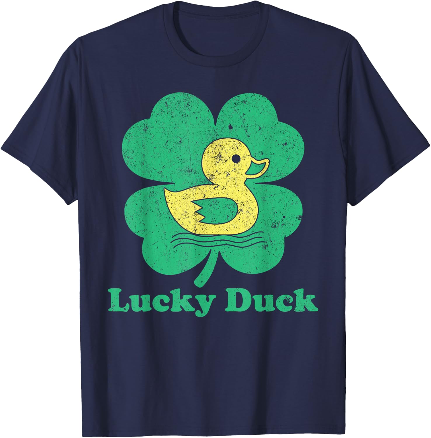 Duck Irish Shamrock Leaf Duck Lucky St. Patrick's Day T-Shirt - T-Shirt | Navy
