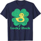 Duck Irish Shamrock Leaf Duck Lucky St. Patrick's Day T-Shirt - T-Shirt | Navy