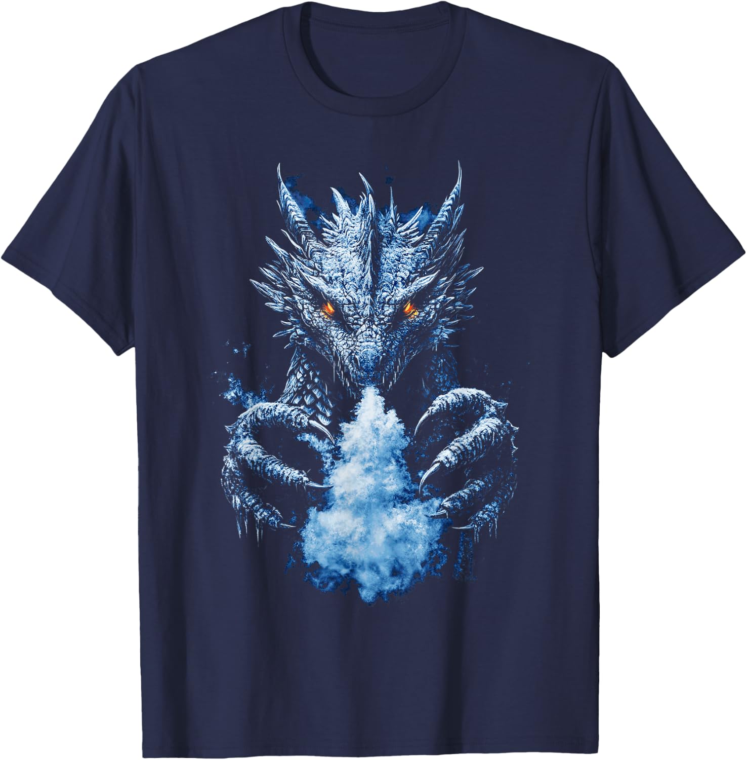 Frost Dragon Ice Dragon T-Shirt - T-Shirt | Navy