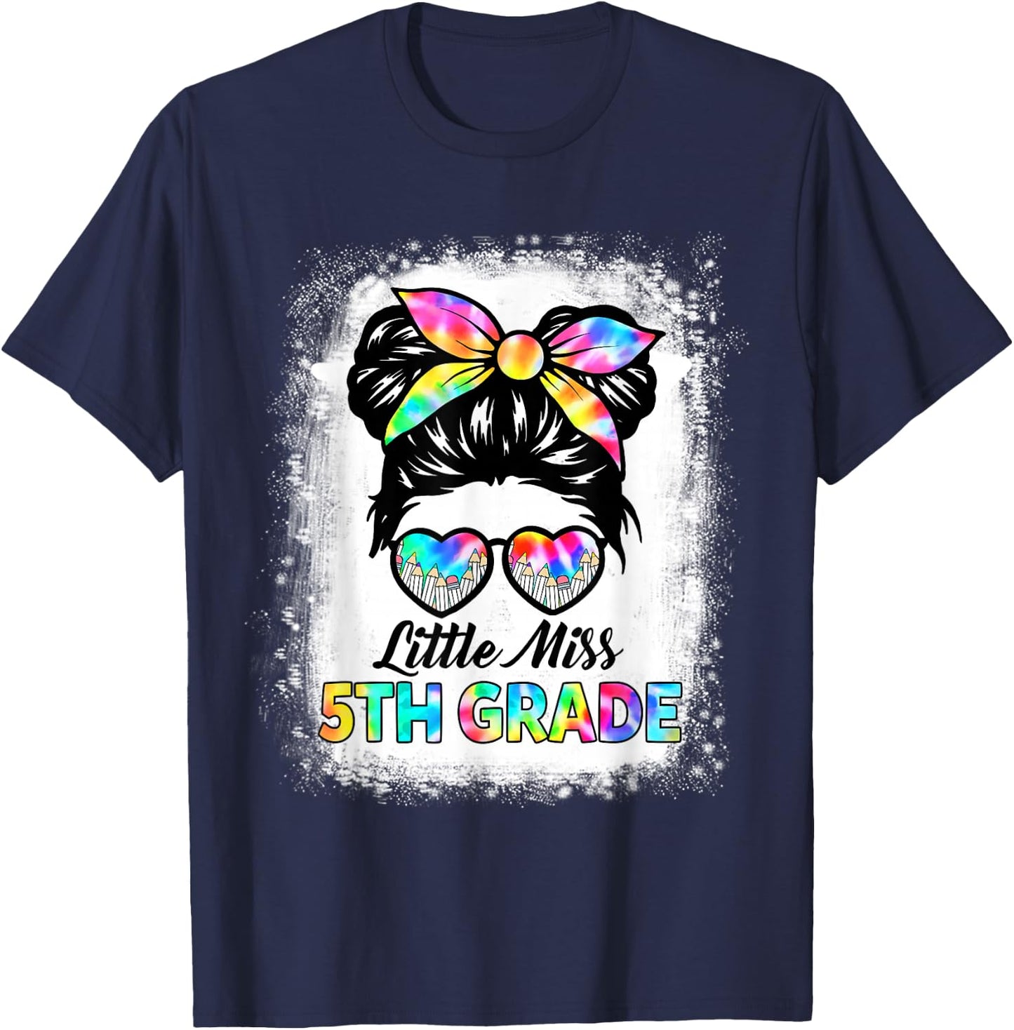 Girls Fifth Grade Back To School Cute Little Miss 5th Grade T-Shirt - T-Shirt | Navy