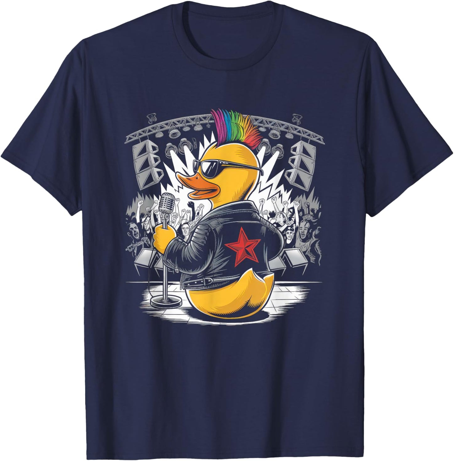 Punk Women Male Duck Rock Rock Duck Anarchy T-Shirt - T-Shirt | Navy