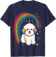 Bichon Frise Unicorn on Rainbow Unicorn Bichon Frise T-Shirt - T-Shirt | Navy