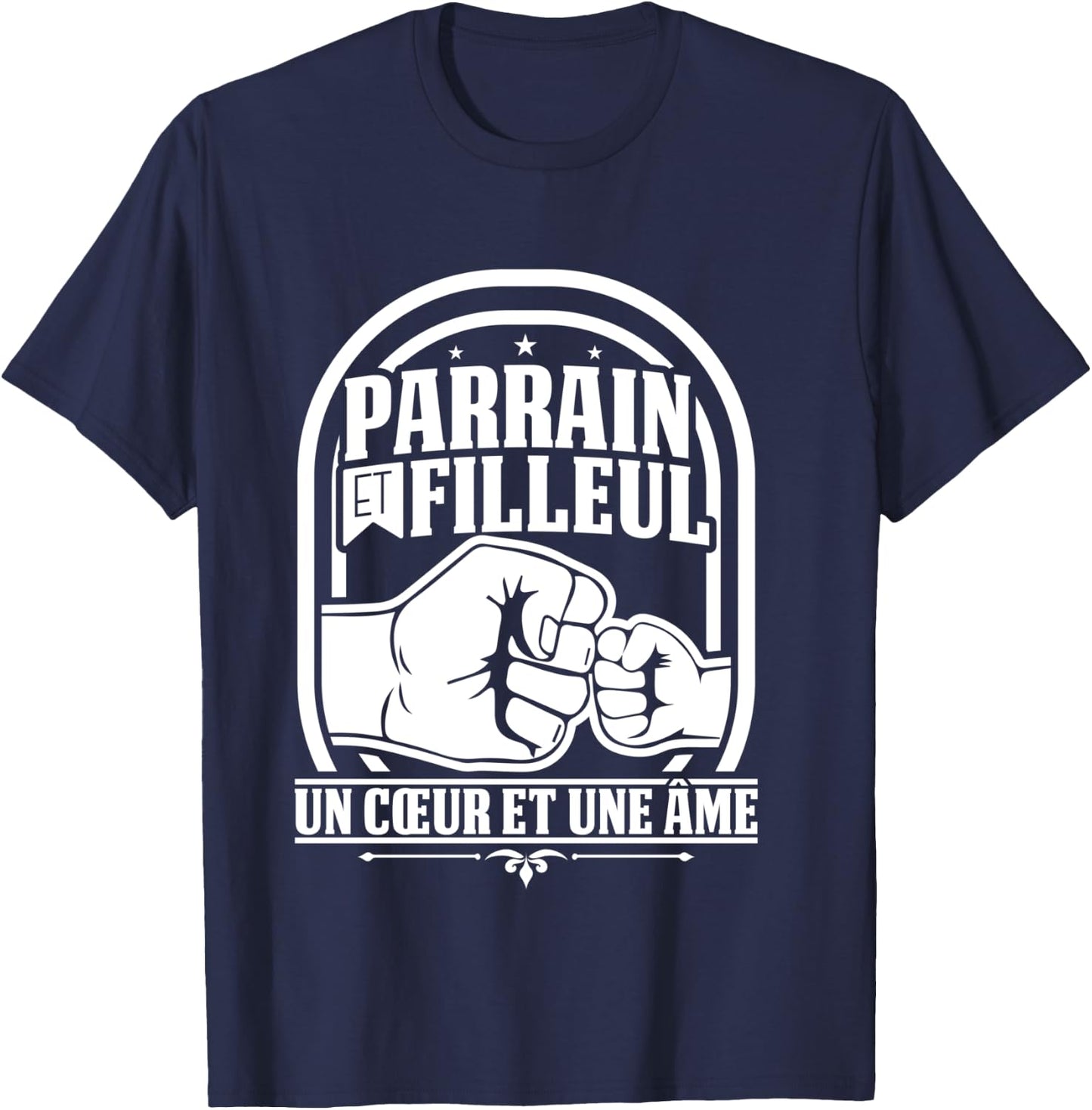 Meilleur Parrain du Monde filleul Baptême Amis Manche Longue T-Shirt - T-Shirt | Navy